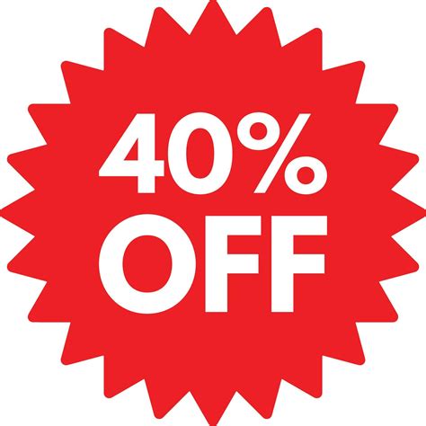 40 off icon . Discount Label up to 40 off . Vector illustration ...