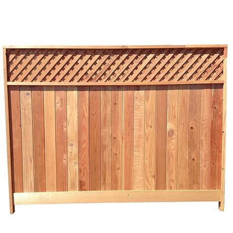 6.0-ft x 8.0-ft Redwood Lattice-top Privacy Fence Panel in the Wood ...