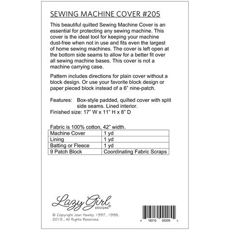 Image result for Sewing Machine Cover PDF Pattern