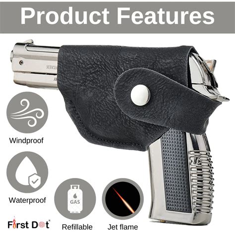 608 Gun Lighter – Heavy Metal Barrel Pull Back Jet Flame Lighter | Fir ...