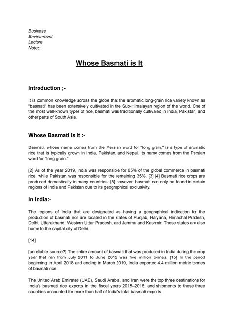 - Business environment- Whose Basmati is It - Business Environment ...