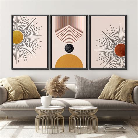 IDEA4WALL Mid Century Modern Boho Bright Nordic Abstract Living Room ...