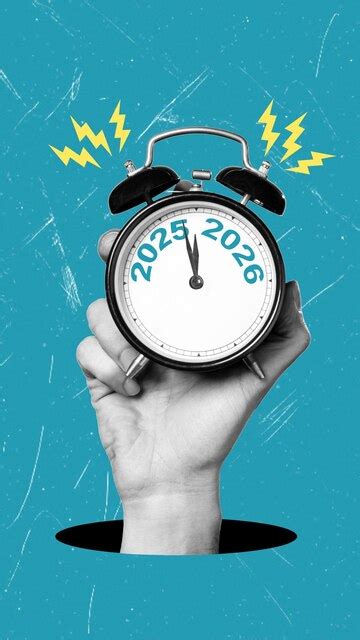 Art collage countdown to the new year 2026 featuring an alarm clock ...