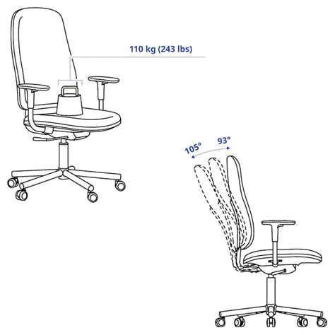 SMÖRKULL office chair with armrests, Gräsnäs dark grey - IKEA