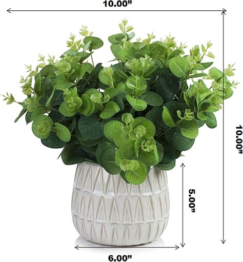 Buy ENOVA FLORAL Fake Potted Plant, Artificial Eucalyptus Plants in ...