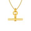 Buy 925 Sterling Silver 14K Gold Plated T-Bar Curb Chain Pendant ...