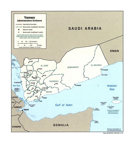 Large detailed administratrive divisions map of Yemen - 2002 | Yemen | Asia | Mapsland | Maps of ...