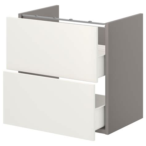 ENHET base cb f washbasin w 2 drawers, grey/white, 60x42x60 cm (235 ...