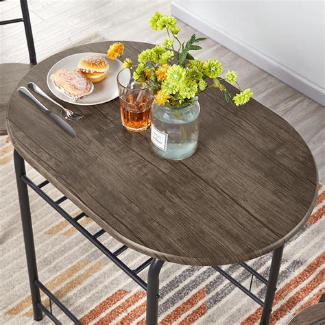 Buy Yaheetech 3 Piece Dining Table & Chairs Set, Compact Dining Room ...
