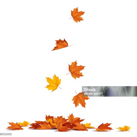 Autumn Leaves Falling Stock Illustration - Download Image Now - Autumn ...