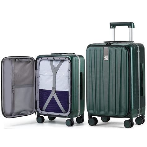 Hanke Luggage Hardside Suitcase with Wheels & Front Opening, 26in Large ...