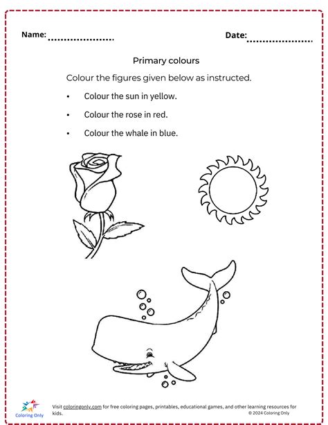 Primary colours free Printable Worksheet