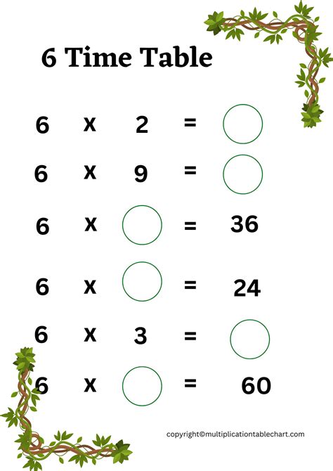 6 Times Multiplication