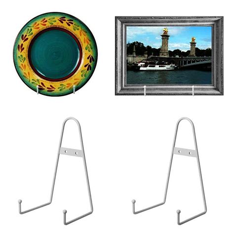 INDIAN DECOR. 28702 White Metal wall Mount Display Easel Plate Hanger ...