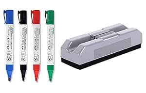 Arpita Marketing Whiteboard Markers with 1 Magnetic Duster and 4 White ...