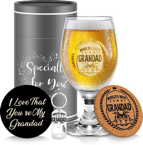 Grandad Birthday Gifts Personalised Beer Glasses for Men Beer Glass ...