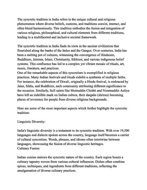 India's syncretic traditions - BA(P) political science - Studocu