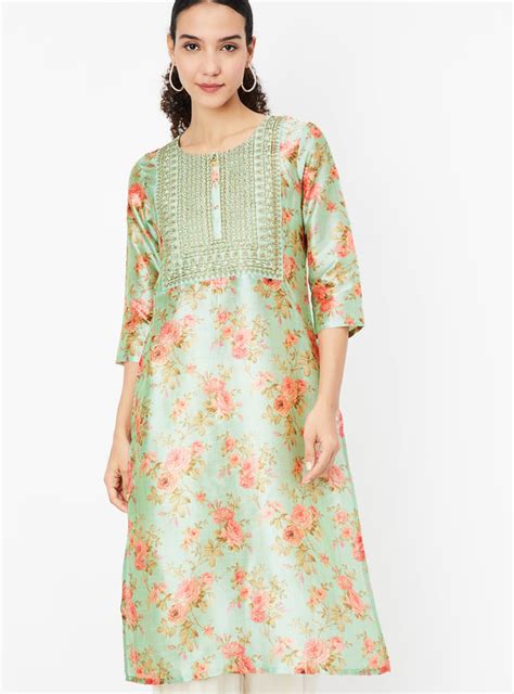 Buy Women Embroidered Yoke Straight Kurta Online at just Rs. 999.0 ...