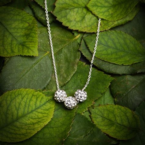 Accessorize London Women's 925 Sterling Silver Triple Pave Ball Neckla ...