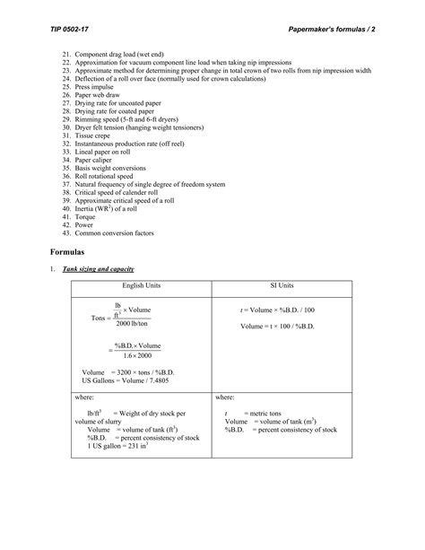 paper makers formula.pdf of all mills of paper and tissue | PDF