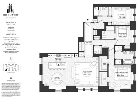 The Towers Waldorf Astoria Residences New York | Apartment floor plans ...