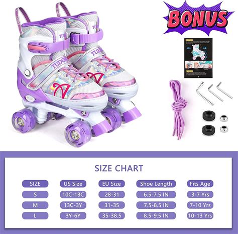 Tudoccy Roller Skates for Kids, Shine Skates 4 Size India | Ubuy