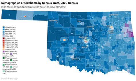 Demographics of Oklahoma by Census Tract, from the 2020 Census : r/MapPorn