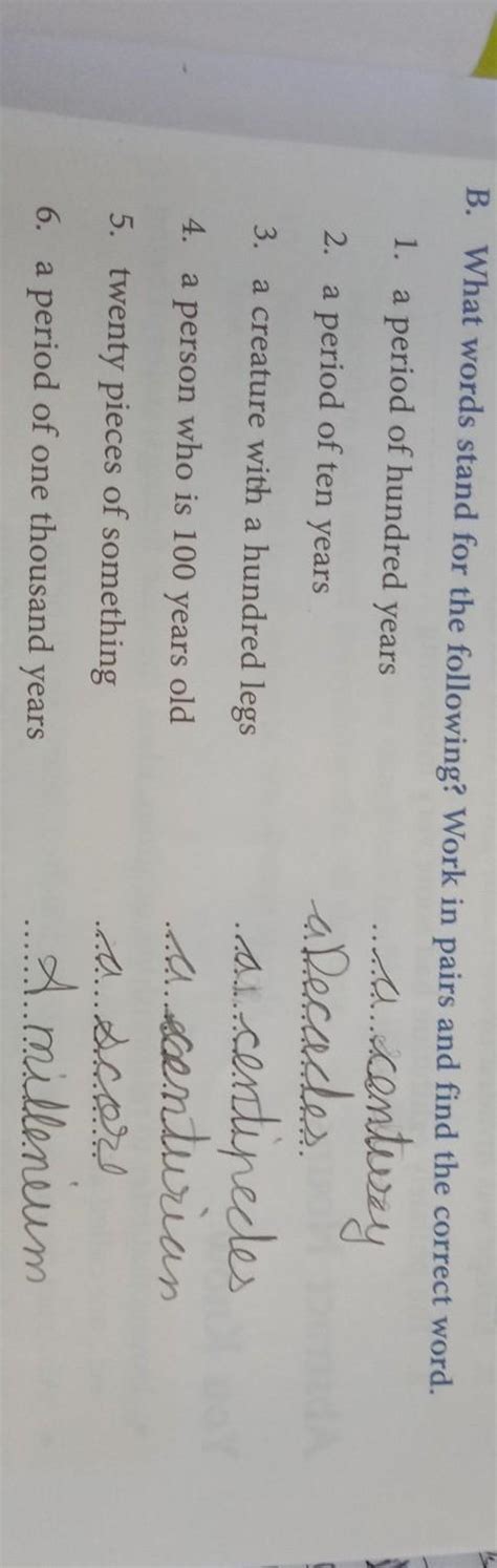 B. What words stand for the following? Work in pairs and find the ...
