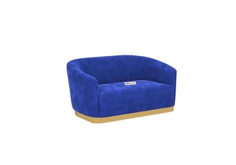Buy Roy 2 Seater Fabric Sofa (Velvet, Sapphire Blue) Online in India ...