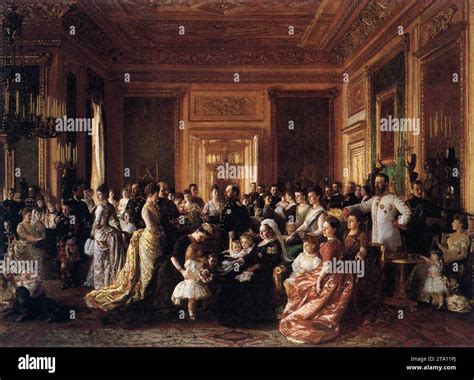 The Family of Queen Victoria in 1887 1887 by Laurits Regner Tuxen Stock Photo - Alamy