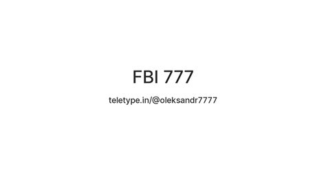FBI 777 — Teletype