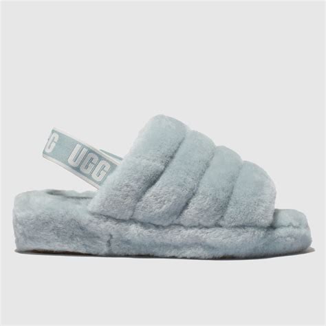 Ugg Pale Blue Fluff Yeah Slide Slippers - ShoeFreak