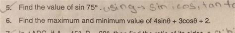 find the maximum and minimum value of 4sin theta + 3cos theta +2pic ...