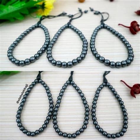 Jual tasbih plustin 33 butir/tasbih batu besi 33butir/tasbih gelang ...