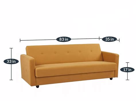 Darwin Fabric Convertible Sofa Cum Bed In Yellow - KS Homestore