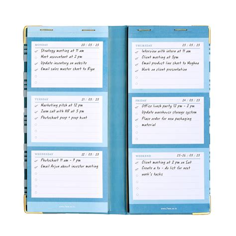 Weekly Planner (Monday Blues) – 7mm - Fine Paper Stationery