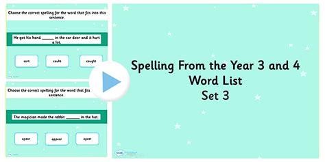 Spelling Test and Answers | Y3 & Y4 PowerPoint Quiz - Set 3
