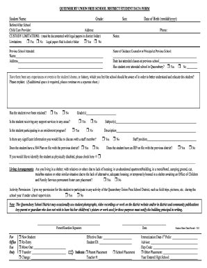 Fillable Online qufsd schoolwires QUEENSBURY UNION FREE SCHOOL DISTRICT ...