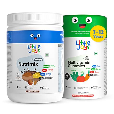 Little Joys Immunity Kit (7-12 years) | Nutrimix 350g & Multivitamin ...