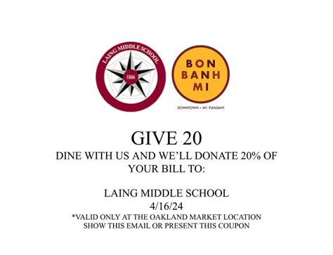 Bon Bahn Mi Spirit Night, 1100 Oakland Market Road, Mount Pleasant, 16 ...