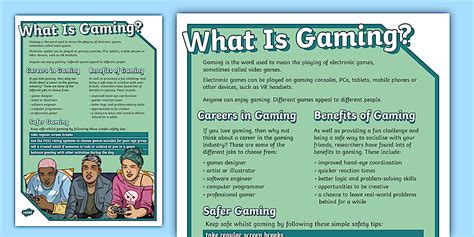 What Is Gaming? Information Poster - Computing - Twinkl