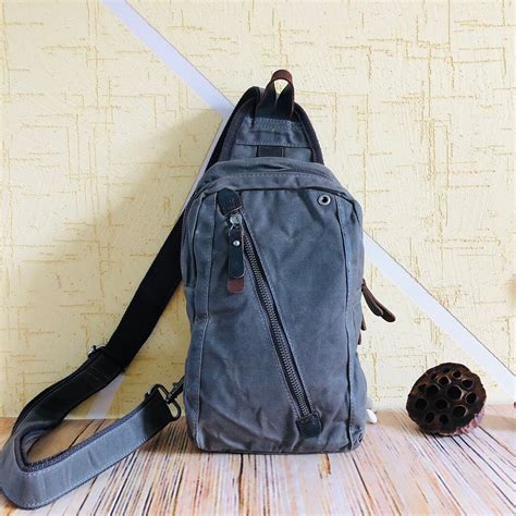 Canvas Retro Men's Sling Bag Waterproof Men's - Etsy