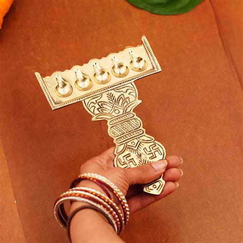 Pure Brass Panch Aarti Diya 7 inch | 224 g – ServDharm