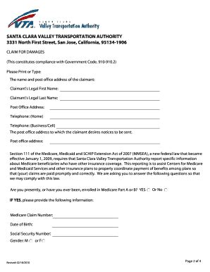 Vta Claim Form - Fill and Sign Printable Template Online