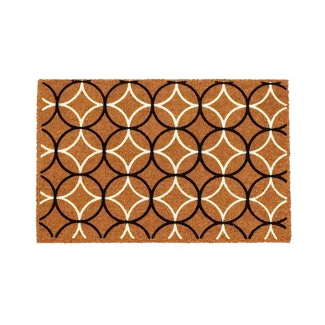 Swiss Flocked Circle Coir Doormat 60x90cm - Natural | OnlyMat