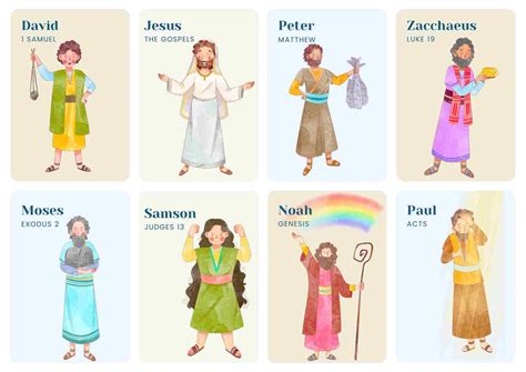 Free Bible Character Trading Cards Download - 16 Printable Cards for ...