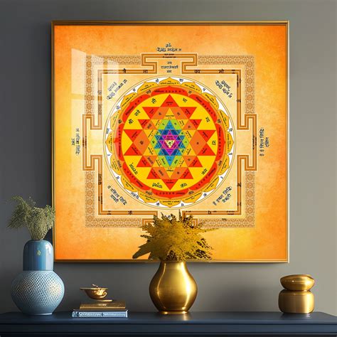 Shree Yantra Premium Acrylic Square Wall Art - The Next Decor