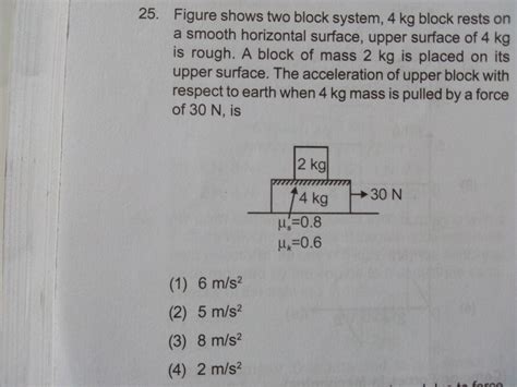 the accelaration of upper block - Brainly.in