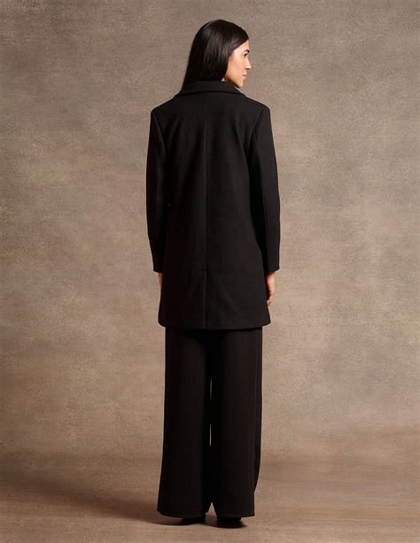 Buy Women Longline Solid Felt Jacket Black|U.S. Polo Assn. India