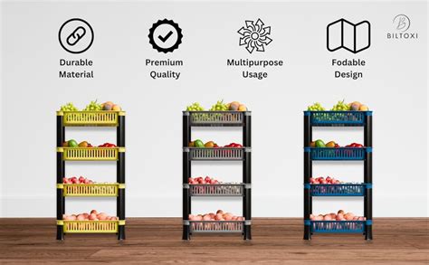 Biltoxi Multipurpose Plastic Storage Rack for Kitchen, Onion Potato ...